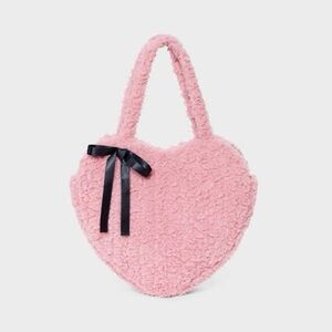 Art Class Pink Heart Tote with Black Bow